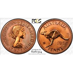 1958Y.(p) Australian Penny - PCGS PR 64RD