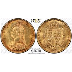 1887-M Australian Half Sovereign - PCGS MS 62