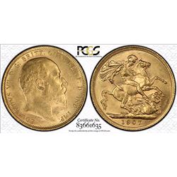 1907-S Australian Sovereign - PCGS MS 62+