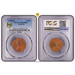 1960(p) Australian Half Penny - PCGS MS 64RB