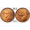 1950(m) Australian Penny - PCGS MS 64RB