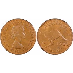 1955(m) Australian Penny - PCGS MS 64RB