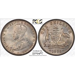 1936(m) Australian Shilling - PCGS MS 65+