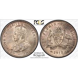 1913 Australian Florin - PCGS MS 64