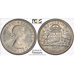 1956(m) Australian Florin - PCGS MS 66