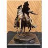 Image 4 : Wounded Bunkie Western Cowboy Bronze Sculpture on Marble Base Figurine