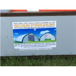 30ft x 40ft x 15ft Double Door Storage Building
