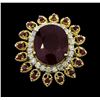 Image 1 : 14KT Yellow Gold 14.25ctw Ruby and Diamond Ring