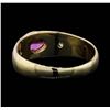 Image 3 : 14KT Yellow Gold 0.60ct Pink Sapphire and Diamond Ring