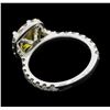 Image 3 : Platinum 2.42ct Yellow Sapphire and Diamond Ring