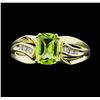 Image 1 : 10KT Yellow Gold Ladies 1.50ct Peridot and Diamond Ring