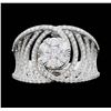 Image 1 : 14KT White Gold 1.00ctw. Diamond Effy Designer Ring