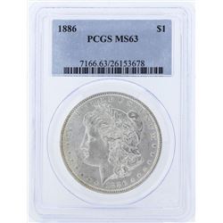 1886 $1 Morgan Silver Dollar Coin PCGS MS63