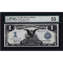 1899 $1 Black Eagle Silver Certificate Note PMG About Uncirculated 55