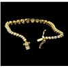 Image 4 : 14KT Yellow Gold 6.80ctw Diamond Tennis Bracelet