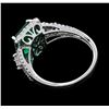 Image 3 : Platinum 3.19ct Emerald and Diamond Ring
