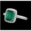 Image 2 : Platinum 1.99ct Emerald and Diamond Ring