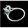 Image 3 : Platinum 1.99ct Emerald and Diamond Ring