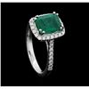 Image 4 : Platinum 1.99ct Emerald and Diamond Ring