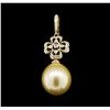 Image 1 : 14KT Yellow Gold Pearl and Diamond Pendant