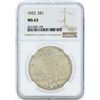 Image 1 : 1922 $1 Peace Silver Dollar Coin NGC MS63