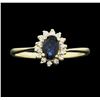 Image 1 : 14KT Yellow Gold Ladies 0.40ct Sapphire and Diamond Ring