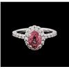 Image 1 : 14KT White Gold 1.70ct Pink Tourmaline and Diamond Ring