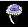Image 4 : 14KT White Gold 4.37ct Tanzanite and Diamond Ring