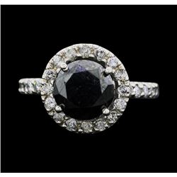 14KT White Gold 5.57ctw Black Diamond Ring