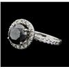 Image 2 : 14KT White Gold 5.57ctw Black Diamond Ring