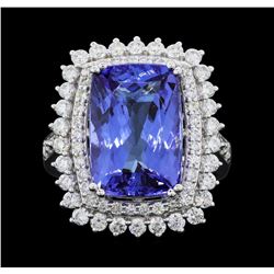 Platinum 9.18ct Tanzanite and Diamond Ring