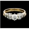 Image 1 : 14KT Two Tone Gold 1.21ctw Diamond Ring