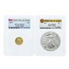 Image 1 : 2017 $5 American Gold Eagle & 2017 $1 American Silver Eagle Coins PCGS MS70