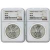 Image 1 : Set of 1983MO-1984MO Mexico 1 Onza Silver Libertad Coins NGC MS66