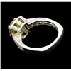 Image 3 : 18KT White Gold 2.11ct Yellow Sapphire and Diamond Ring
