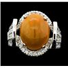 Image 1 : 14KT White Gold 4.19ct Opal and Diamond Ring