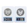 Image 2 : Lot of (2) 2012 $1 American Silver Eagle Coins PCGS MS70 & PR70DCAM