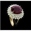 Image 4 : 14KT Yellow Gold 7.28ct Ruby and Diamond Ring