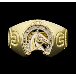 14KT Yellow Gold Men's Horseshoe Ring