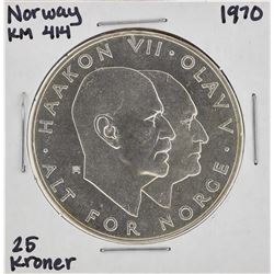 1970 Norway KM 414 25 Kroner Coin