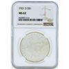 Image 1 : 1921-S $1 Morgan Silver Dollar Coin NGC MS62