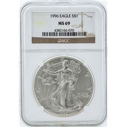 1996 $1 American Silver Eagle Coin NGC MS69