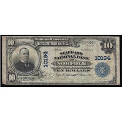 1902 $10 The Seaboard National Bank of Norfolk Virginia National Currency Note