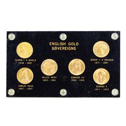 English Gold Sovereigns (6) Coin Type Set