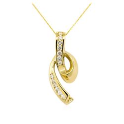 14KT Yellow Gold 1.00ctw Diamond Pendant with Chain