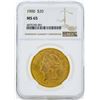 Image 1 : 1900 $20 Liberty Head Double Eagle Gold Coin NGC MS65