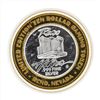 Image 1 : .999 Silver Reno Hilton $10 Casino Gaming Token Limited Edition