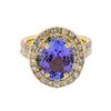 Image 1 : 14K Yellow Gold 3.59ct Tanzanite and Diamond Ring