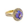 Image 2 : 14K Yellow Gold 3.59ct Tanzanite and Diamond Ring