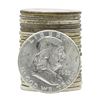 Image 1 : Roll of (20) 1963 Brilliant Uncirculated Franklin Half Dollar Coins